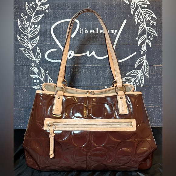 Authentic COACH Peyton Embossed Signature Patent Leather Satchel (EUC-No Flaws) - Picture 3 of 7